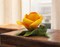 Ceramic Yellow Rose Flower Figurine, Home Decor, Bathroom Decor, Gift for Her, Gift for Mom